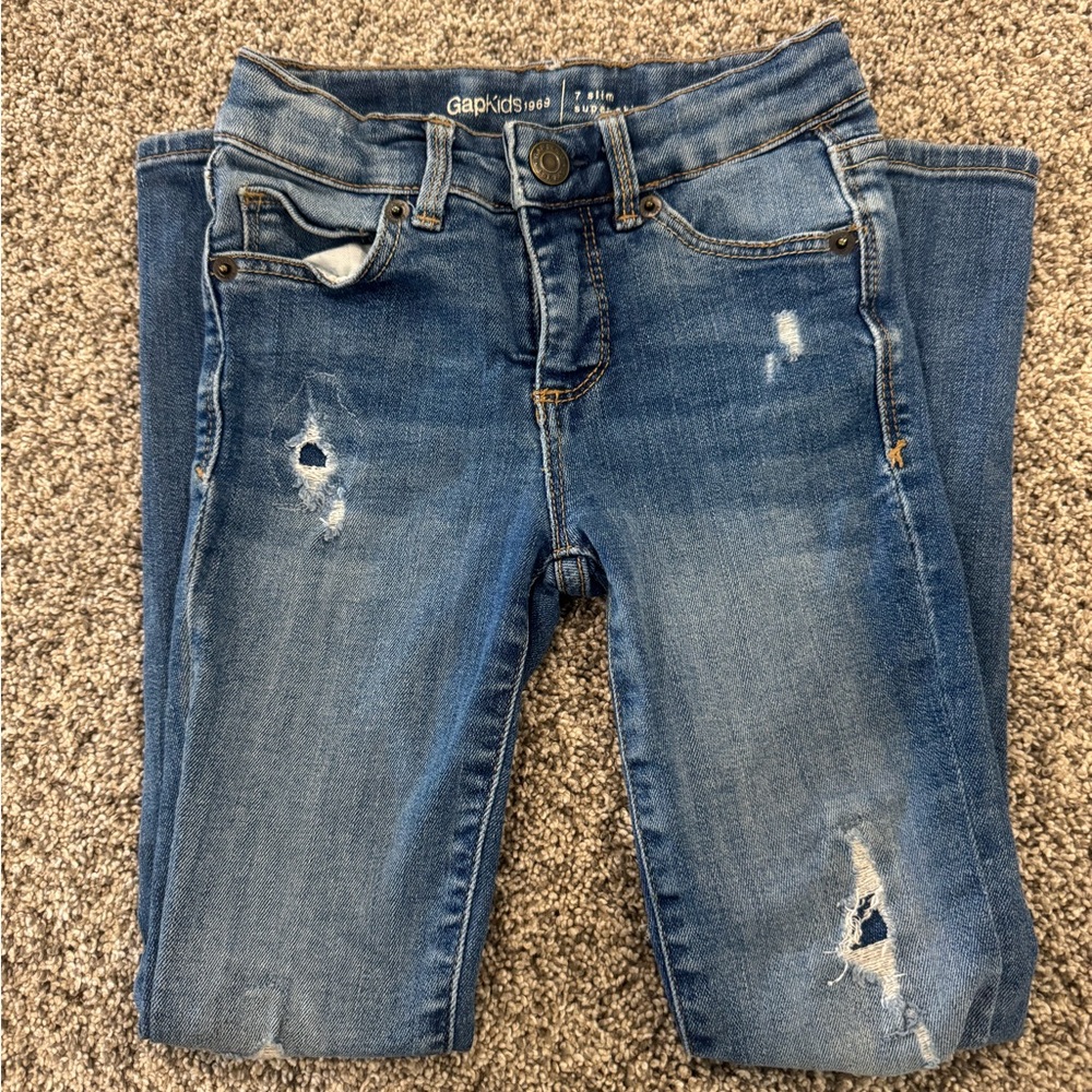 GAP Distressed Blue Women's Cropped Jeans